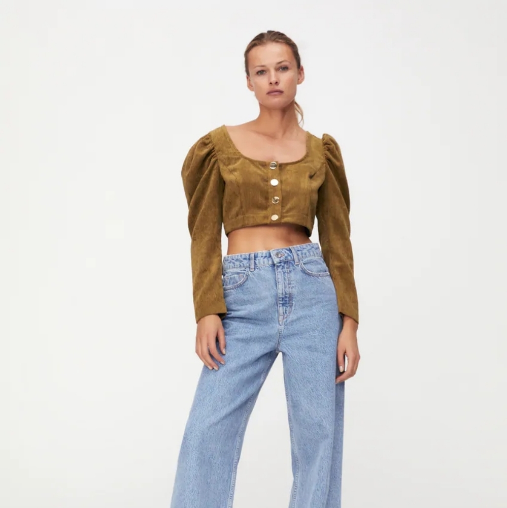 Zara corduroy crop top